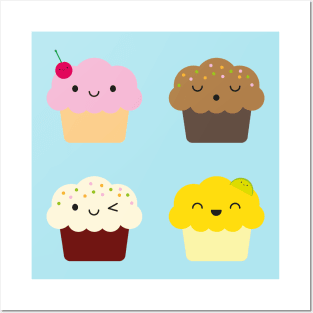 Kawaii Cupcakes Posters and Art